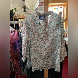 Funky voile cotton fish print shirt